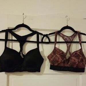 Black and Pink Women's Pushup Sports Bras